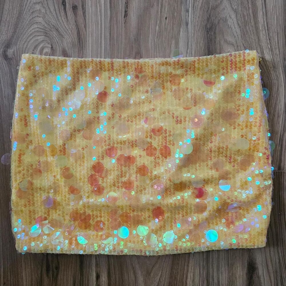 Edikted Sabina Low Rise Sequin Mini Skirt Size XS